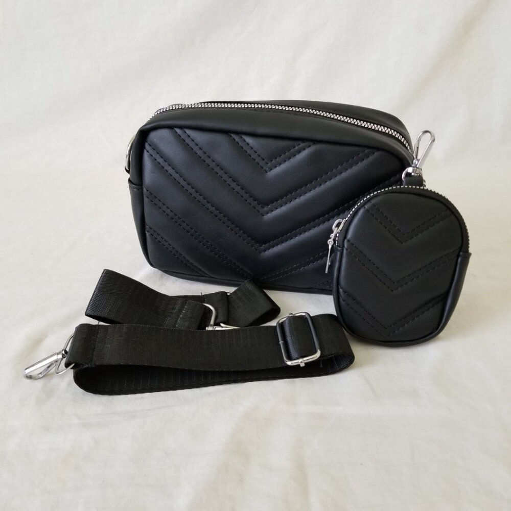 NEW! Small Vegan Leather Purse with Detachable Strap and Coin Pouch - Picture 2 of 14